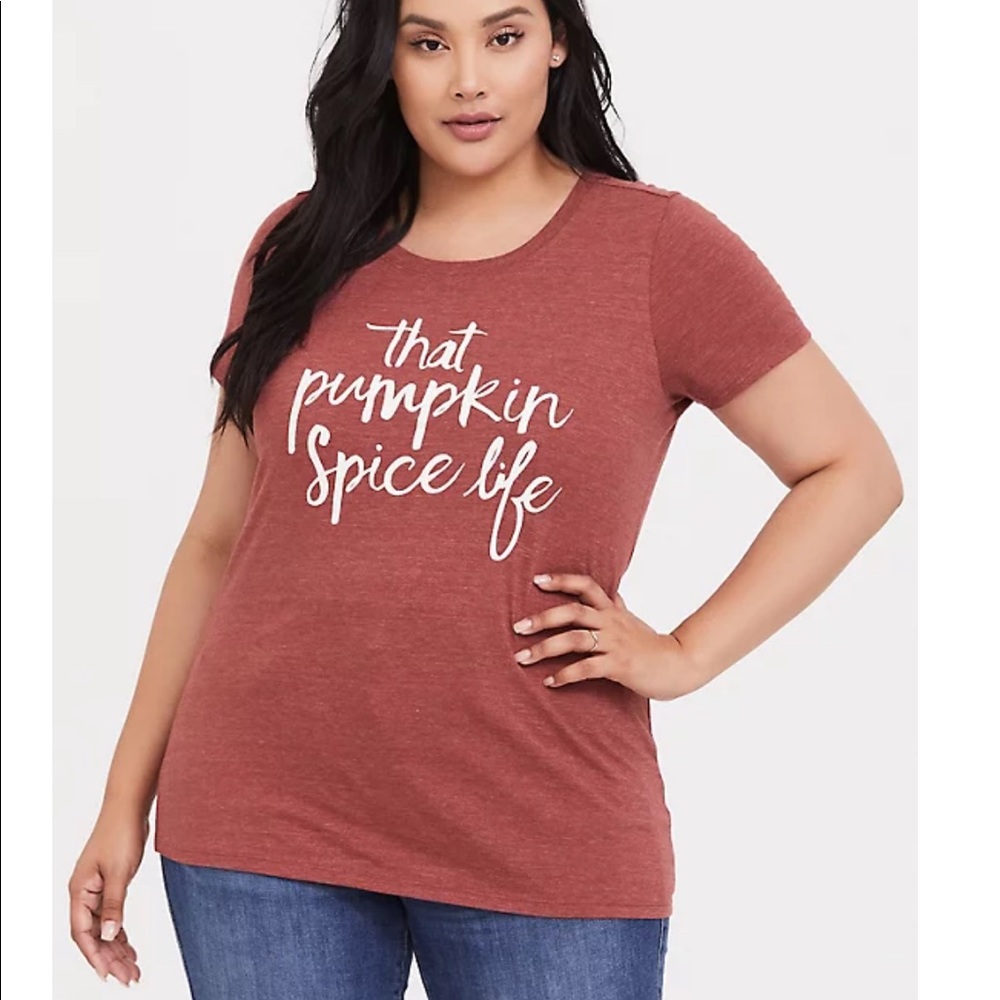 PUMPKIN SPICE LIFE BRICK RED CREW TEE